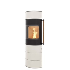 H&M Citro 2.0 L oval creme schlanker Kaminofen Schwedenkamin 6kw modern Kamin