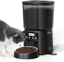 Automatic Cat Feeder, 4L/16Cups Cat Food Dispenser with Stainless Steel Bowl ...