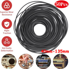 50Pcs Square Rubber Drive Belt for Cassette Player Recorder Replacement 40-135mm