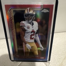 Topps Chrome 2025 Deommodore Lenoir #269 San Francisco 49ers red white blue