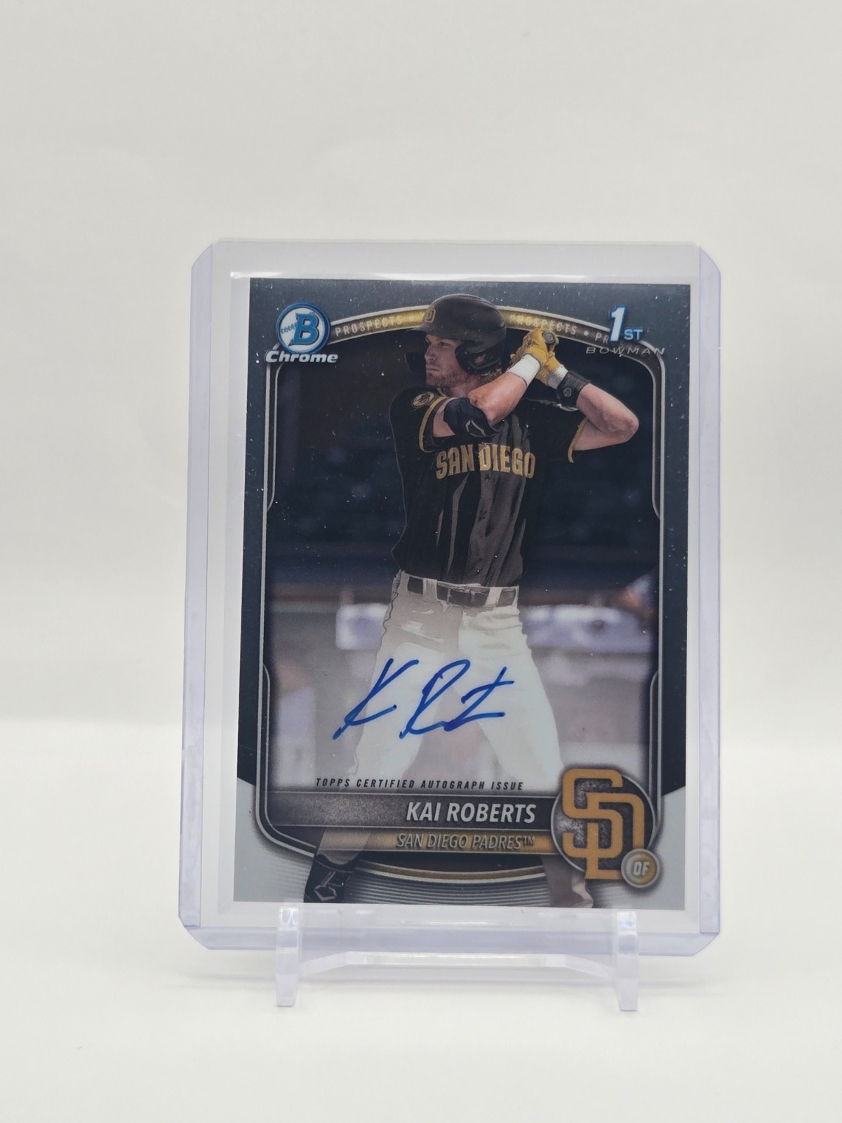 Kai Roberts 2025 Bowman Chrome Prospect 1st Auto #CPA-KR, Padres