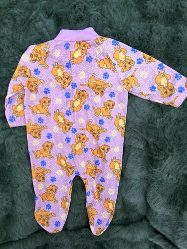 RARE Vintage 90s Disney Lion King Simba All Over Print Sleeper Baby 9M AOP - Picture 4 of 5