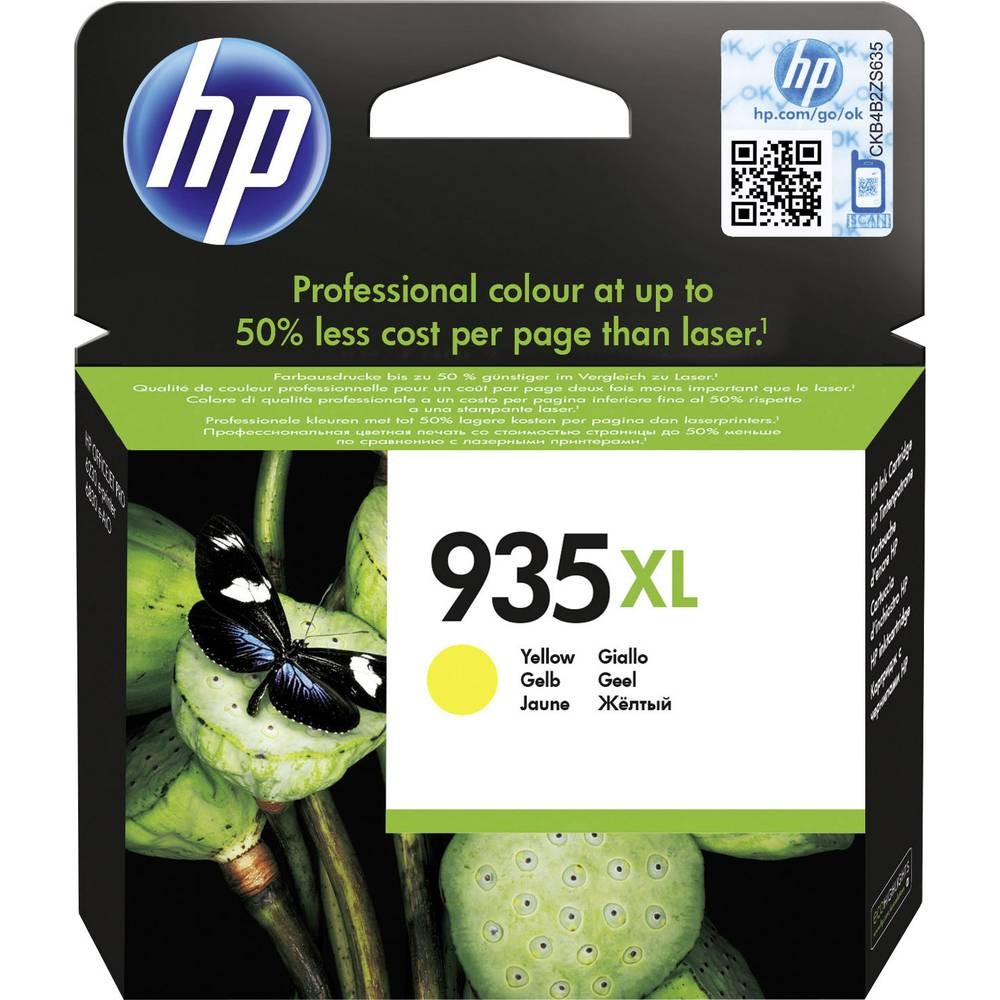 Cartouche d'encre jaune HP 935XL C2P26AE authentique pour un rendu graphique parfait et durable