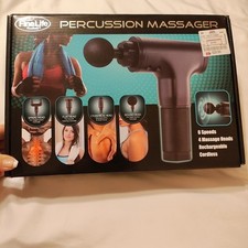 Fine Life Percusi n Massager 6-Speed 4-Head Rechargeable Cordless