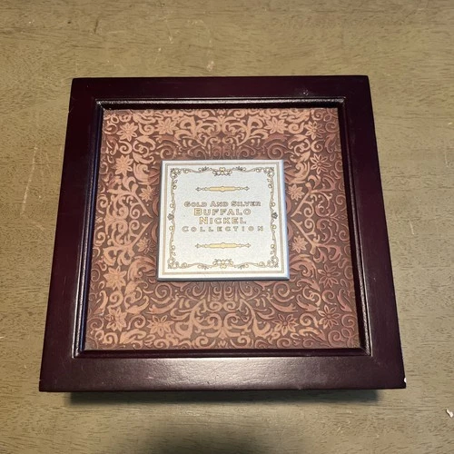 Gold And Silver Buffalo Nickel Collection Coin Collector Wood Box Storage