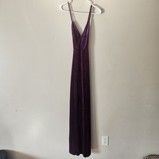 NWT Lulu's Velvet Maxi Dress Evening Gown Formal Party Sleeveless M Purple