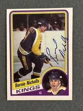 1984-85 OPC Bernie Nicholls in person autographed card. Los Angeles Kings.