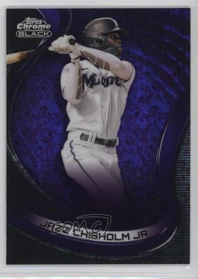 2022 Topps Chrome Black Purple Mini-Diamond Refractor /150 Jazz Chisholm Jr 18kx