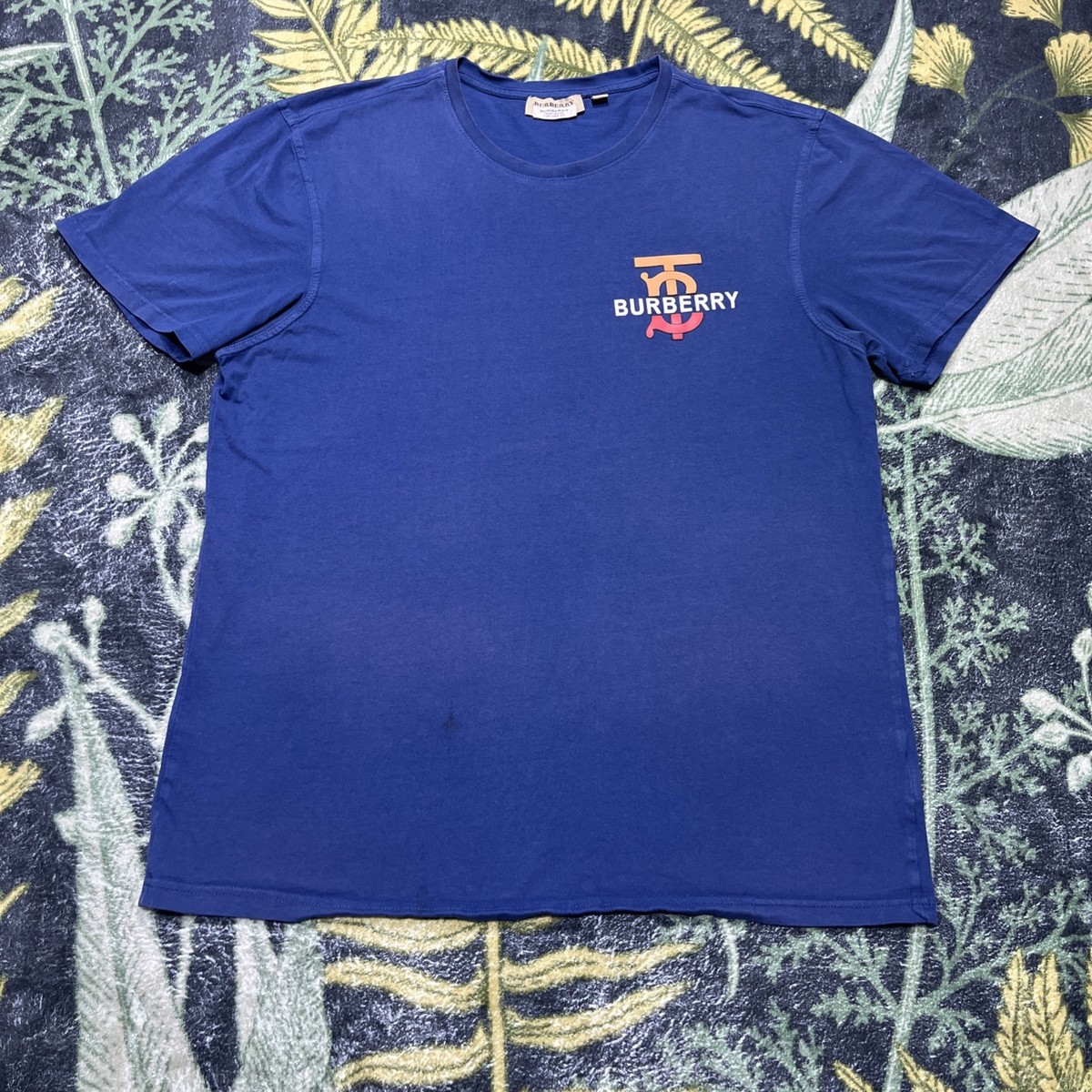 Navy Blue Burberry T-Shirt Monogram TB Logo 17 September 2019