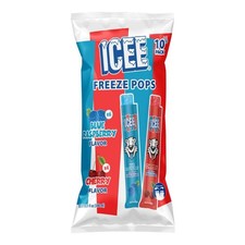 ICEE Freeze Pops – Blue Raspberry & Cherry Variety, 10 Pack | Vegan, 10-Pack 