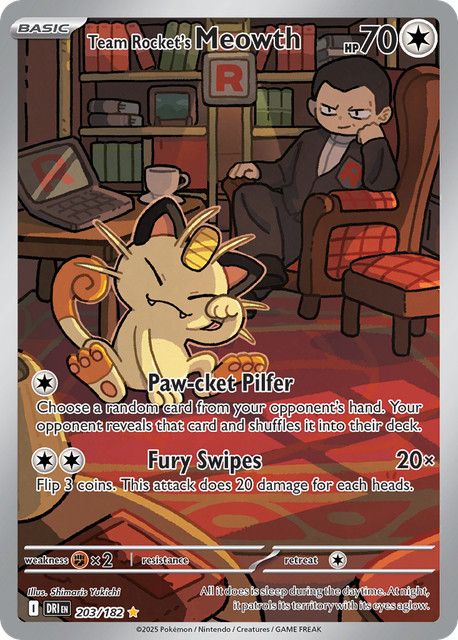 Team Rocket's Meowth #203 (Destined Rivals (2025))