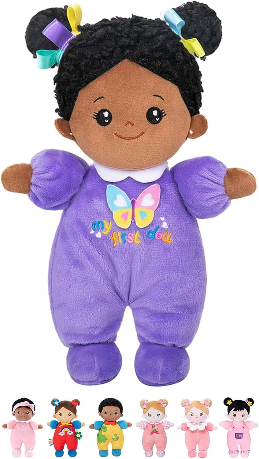 10" Black Baby Doll for 1 Year Old Girl Gifts - First African American Baby Doll