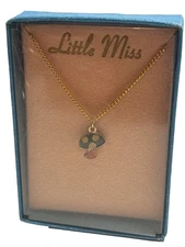 Vintage “Little Miss” Mushroom Pendant Necklace NOS B
