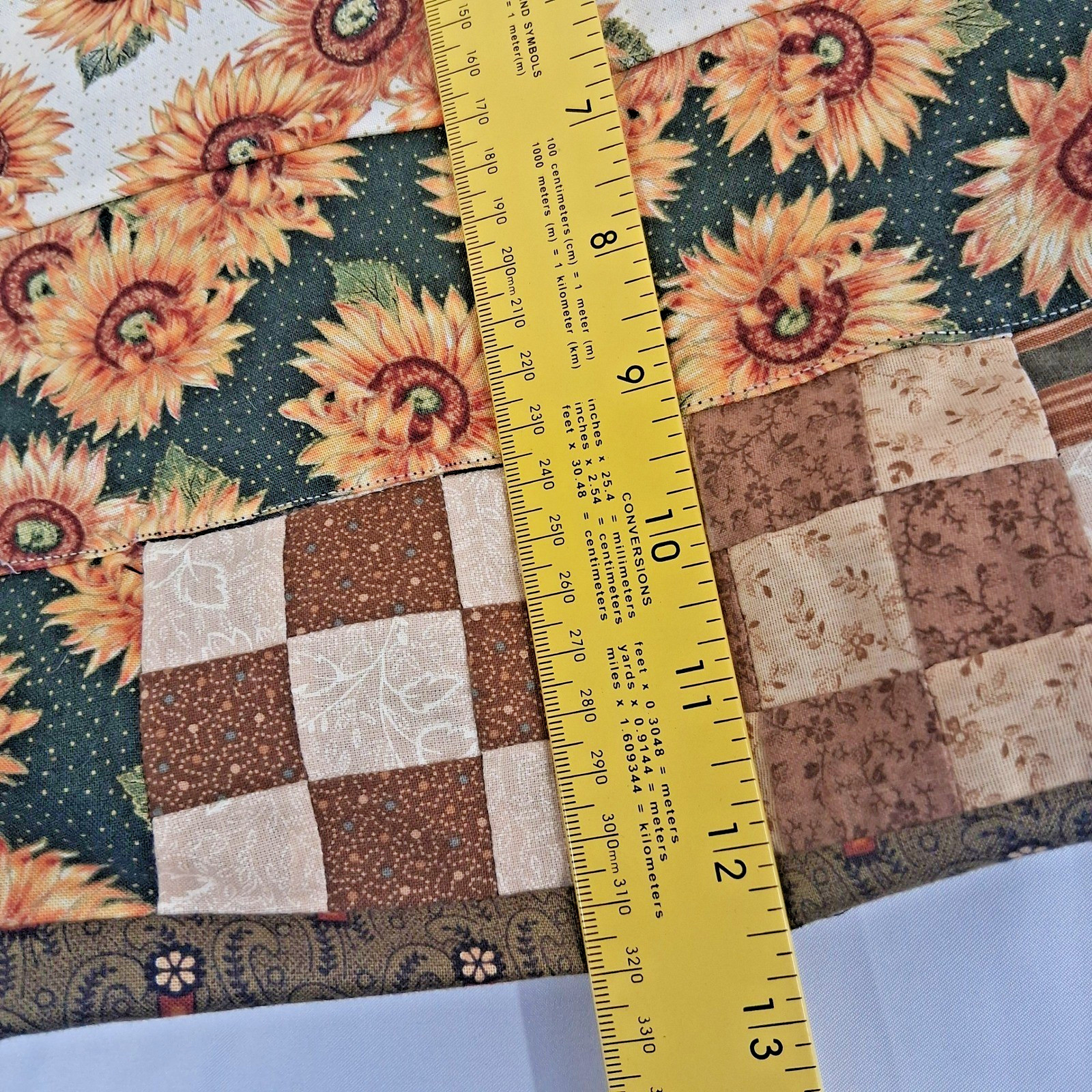 Handmade Patchwork Sunflower Tote Bag Quilted Sho… - image 9