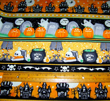 1 yd of Henry Glass NIGHTS OF OLDE SALEM Stripes on 100 Cotton Fabric HALLOWEEN