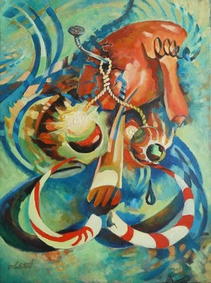 Ölgemälde ''Salvador Dali''(Karikatur) LW 60x80 cm Handgemalt Original Einzigartig