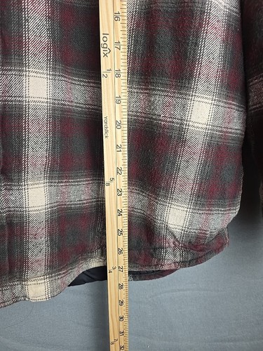 Field and Stream Hoodie Men's Flannel Trucker Jacket Plaid Size Medium Gray/Red - Picture 13 of 13