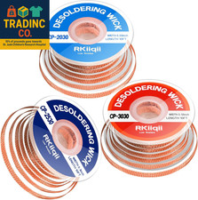 3Pcs Solder Wick Braid with Flux, Upgrade Desoldering Wick (0.08/0.1/0.12In, 10F