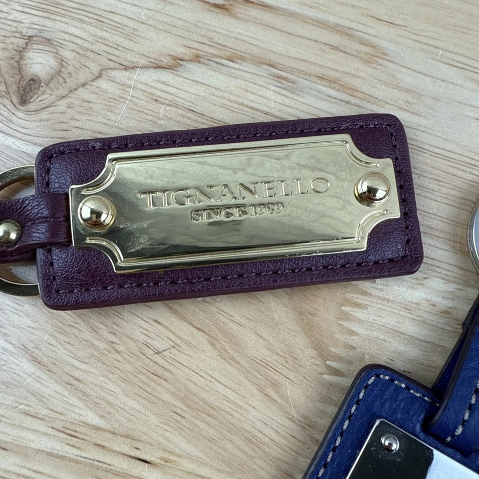(2) Llavero de cuero Tignanello - ¡Un color azul y otro vino! Foto 2 de 4