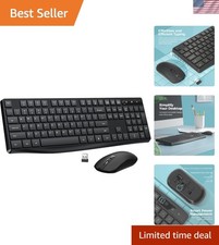 Wireless Keyboard Mouse Set - Quiet, Comfort Versatile Compatibility