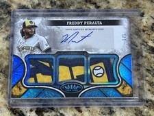 Marketplace image: 2025 Topps Auto Tier One Relics Freddy Peralta Sick Patch Superfractor 1/1!!!
