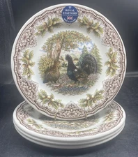 ROYAL STAFFORD Capercaillie Grouse 8 1/4" Salad Plates (SET OF 4) NEW!