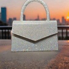 NWT/Arora Borealis Crystal Clutch Purse With Chain Strap