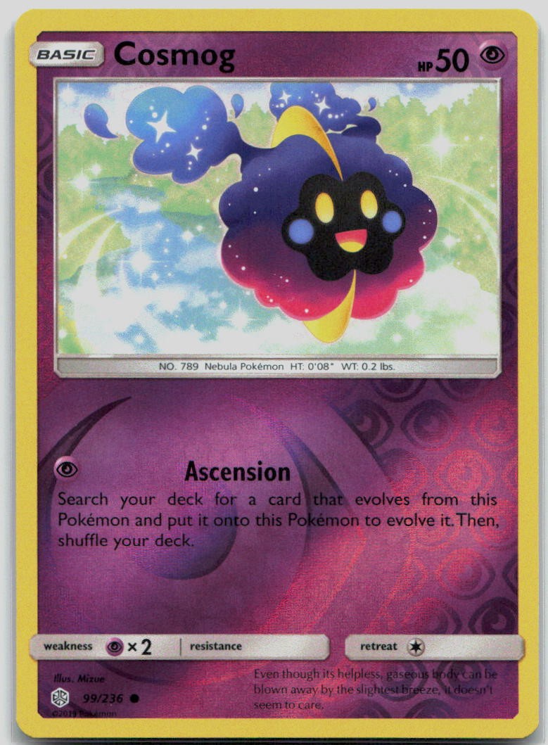 Cosmog Reverse Holo 99/236 Common Cosmic Eclipse Pokemon NM/M