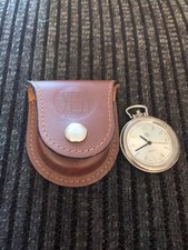 Yess Pocket Watch With Genuine Leather Brown Belt Case