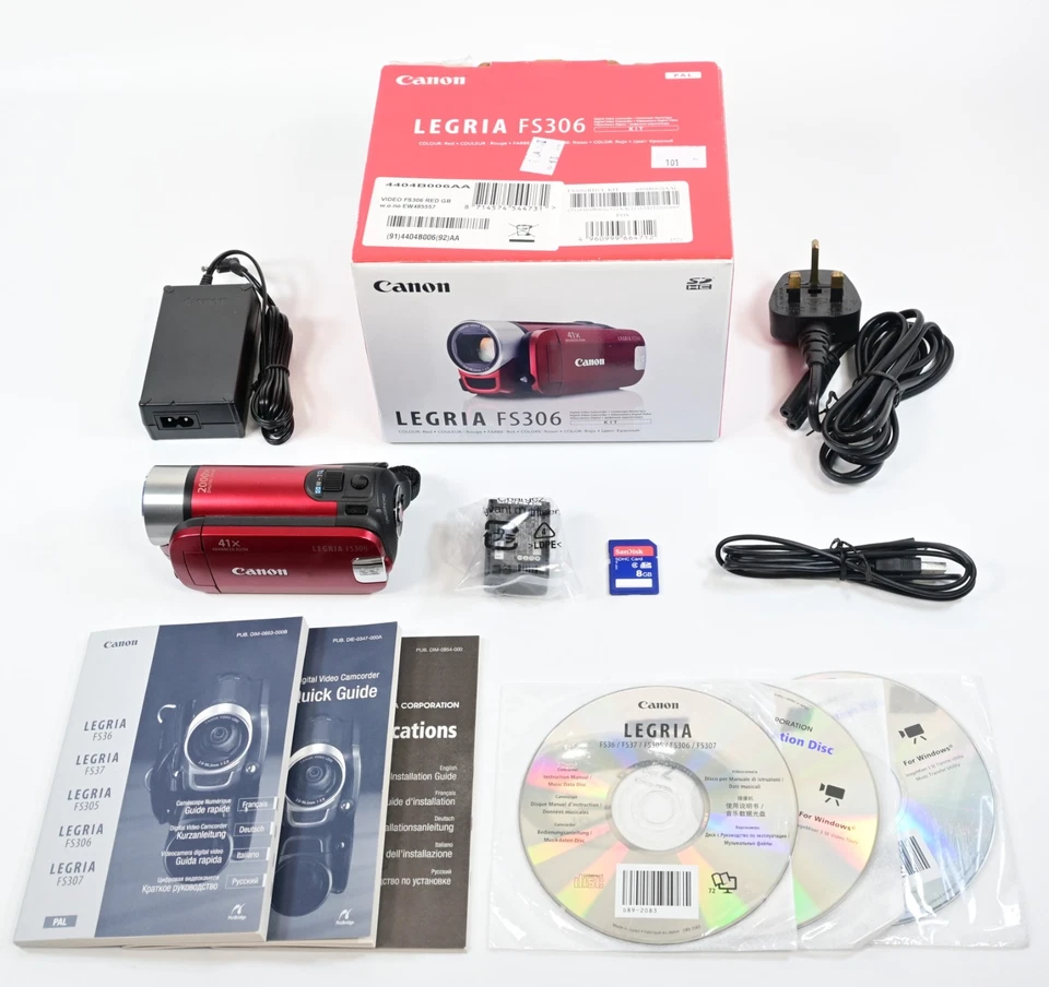 CANON LEGRIA FS306 CAMCORDER SD / SDHC CARD Digital Video Camera - BOXED MINT! - Image 2 of 4
