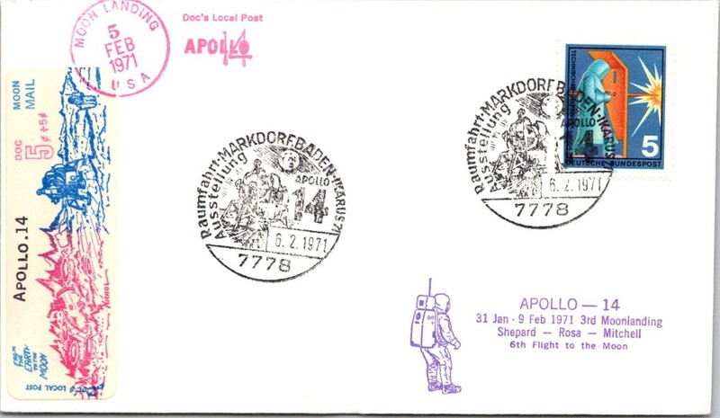 DOC'S LOCAL POST in Austria - Apollo-14 Moon Landing Cover - 1971