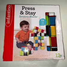 Infantino Press  Stay Sensory Blocks for 24 Count Pack of 1 , Multicolor