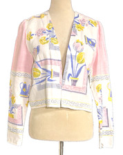 Vintage Handmade Upcycled Lightweight Linen Tea Towel Jacket