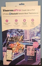ThermoPro 4 Probes Remote Grill Meat Thermometer Bluetooth Enabled TP25W