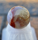 Vintage Kokomo Transparent Base with Lipstick Red and Wispy filament HTF .64”