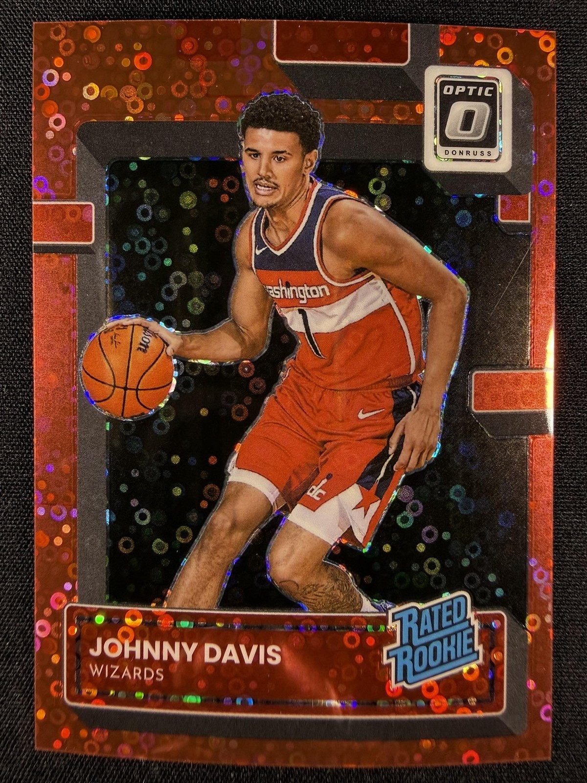 2022-23 Donruss Optic #206 Johnny Davis Fast Break Red Rookie Prizm /75