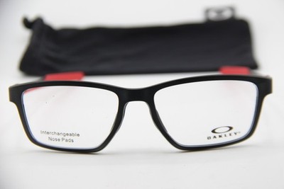 NEW OAKLEY OX8153-0653 METALINK SATIN BLACK RED AUTHENTIC