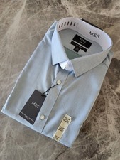M S Slim Fit Non Iron Pure Cotton Textured Shirt  Size 2XL