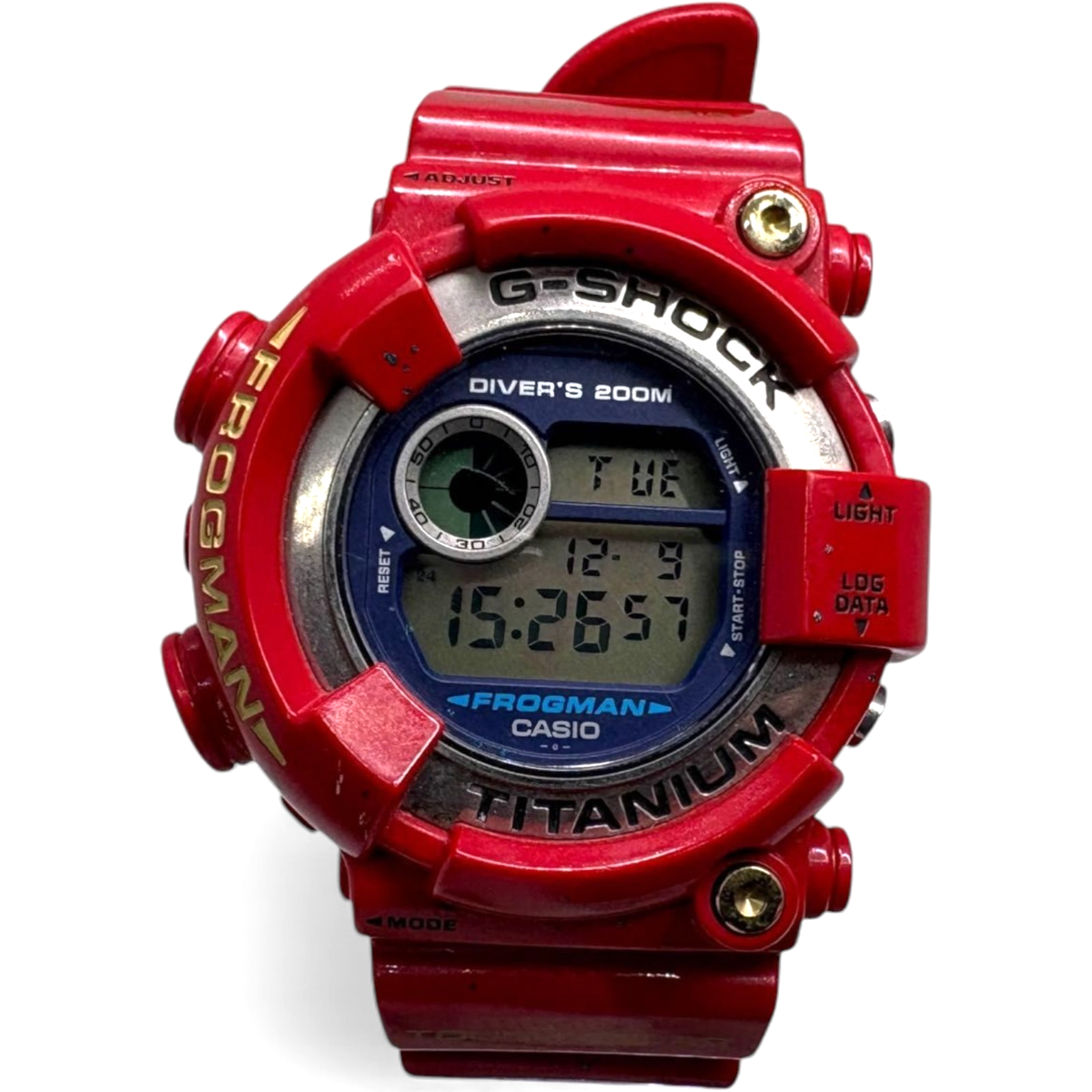 CASIO G-SHOCK FROGMAN DW-8200 Red Frog Titanium Diver Watch Ships