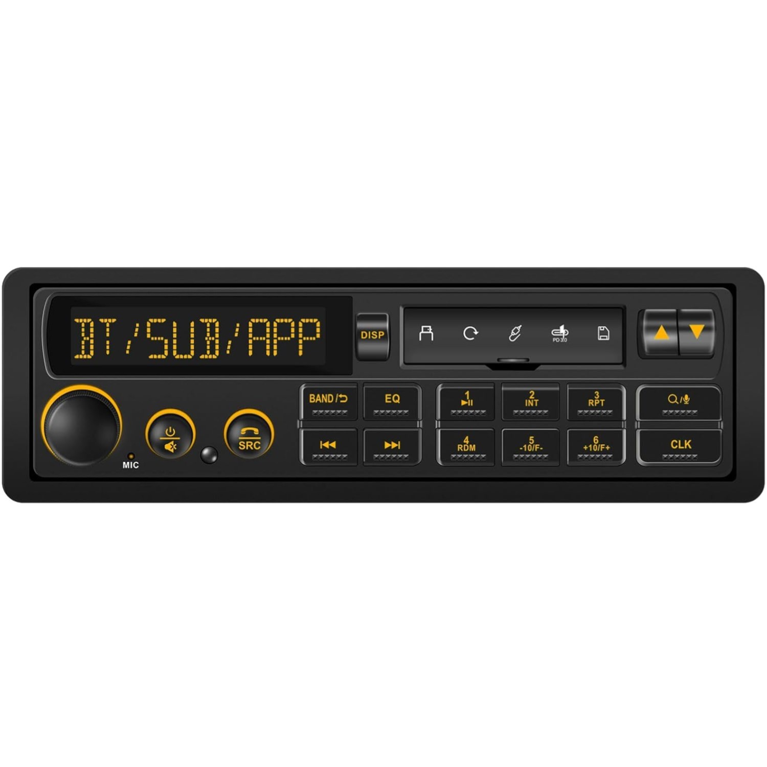 Bluetooth Retro Car Stereo Receiver - Single Din European Cl