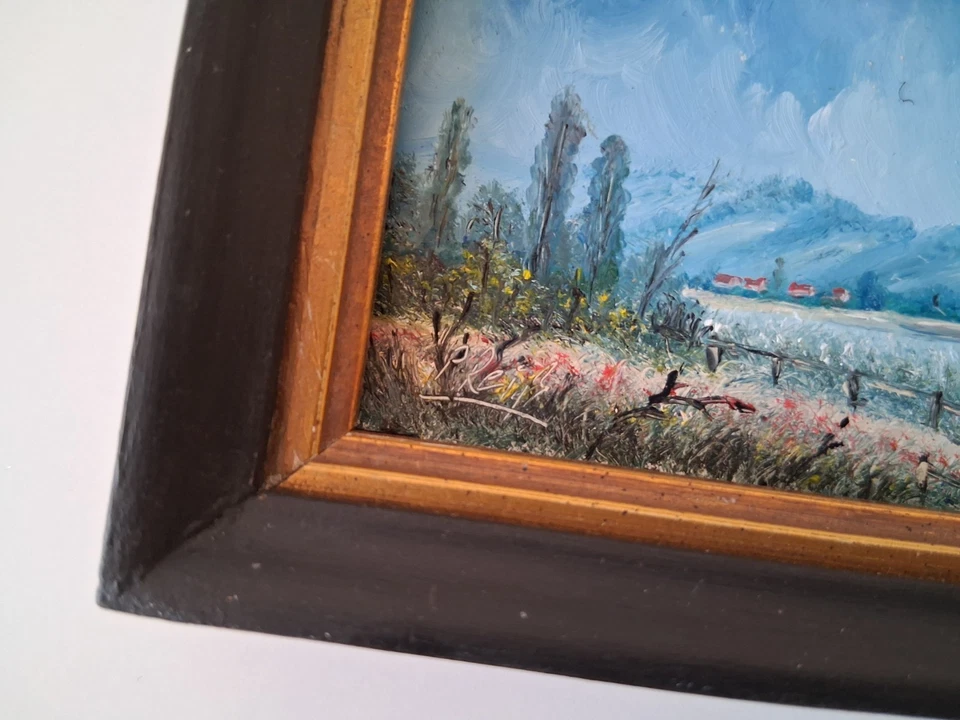 KLEINES ORIGINAL Ölgemälde auf Karton | Landschaft/Natur | 11x7 cm | Signiert - Bild 4 von 4