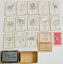 RARE Antique Miniature Deck WILD ANIMALS - CINCINNATI GAME CO. ca. 1900 Complate