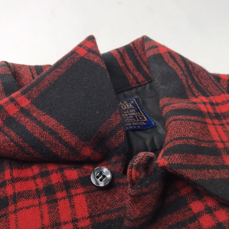 Vintage 50s 60s Pendleton Wool Loop Collar Board Shirt Plaid Flannel USA Men’s S - Image 4 of 4