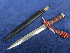 VINTAGE ORIGINAL SWISS MILITARY KNIFE ELSENER SCHWYZ DAGGER AND SHEATH WITH KNOT