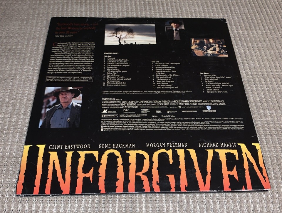 Unforgiven (Laserdisc) 2-Disc ANAMORPHICALLY SQUEEZED CLINT EASTWOOD ...