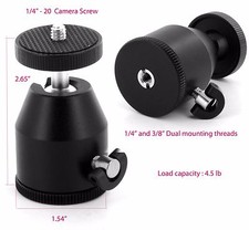 Small Swivel Mini Ball Head Screw Tripod Mount 1/4" 3/8" fo SLR Camera,Camcorder