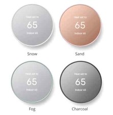 Google Nest Smart Programmable Wifi Thermostat Fog Charlcoal Snow Brand New