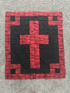 Handmade. New. Cross Quilt Top. Cotton Blend. 36” x 42”