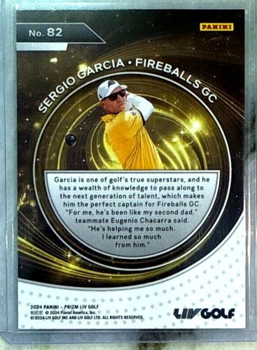 Sergio Garcia 2024 Panini Prizm LIV Golf Captains Insert Card-#82 Fireballs GC - 第 2/4 張圖片