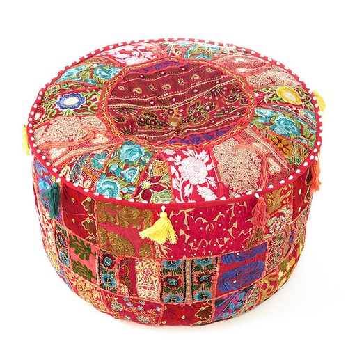 Indian Bohemian Decorative Pillow Ottoman Pouf Cover Vintage Cushion Cover US - Picture 15 of 25